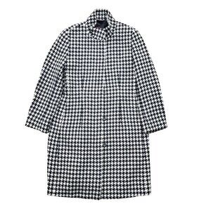 Wool Houndstooth Mid Length Coat Olsen Size 12